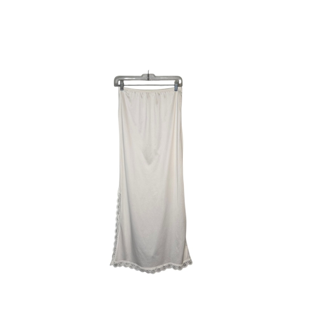 Cream Lace Trim Maxi Slip Skirt | Bridal Grad Prom Wedding Cottagecore Soft Girl